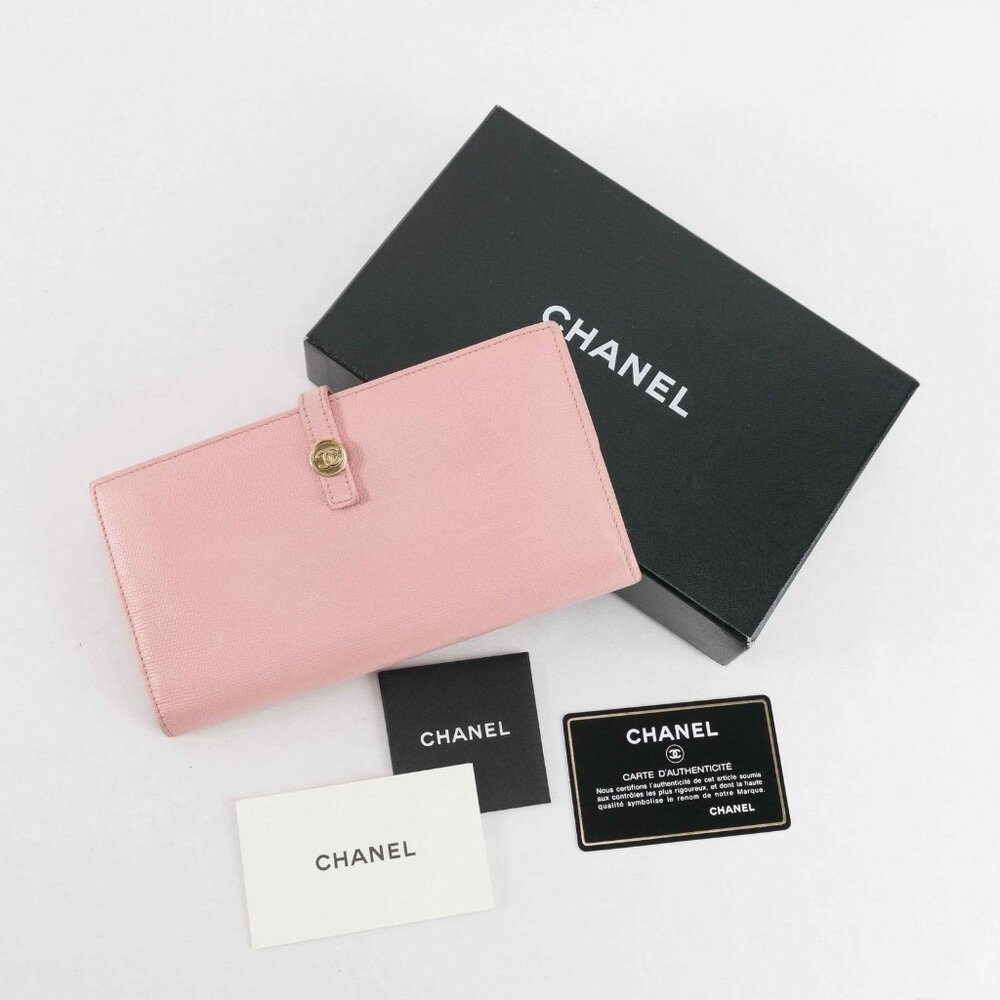 Chanel Classic Flap Long Wallet in Pink Caviar Leather - Picture 1 of 15